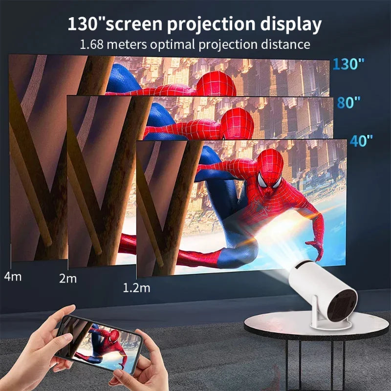 New HY300 Smart Portable Projector Quad Core Android 11 Dual WIFI LCD 4K Video 720P Home Theater Projector 4K Projectors