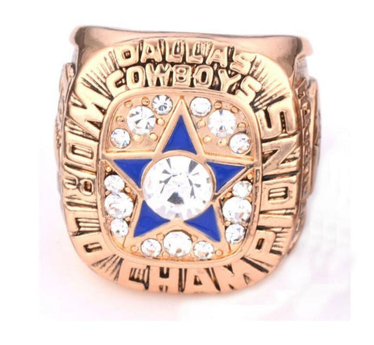 championship Rings Dallas Cowboys 1971 NFL Male Silver Star Print Football