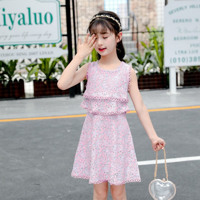 Teenage Girls Princess Dress 2019 Summer Vest Lace Pink Kids Dresses for Girls Clothes Girls Dress Children Costume 10 12 Year - TRIPLE AAA Fashion Collection