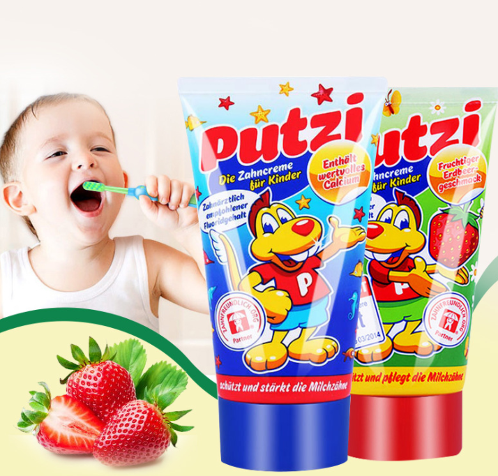 Putzi children's toothpaste 1-3-6 years old strawberry toothpaste baby can swallow toothpaste - TRIPLE AAA Fashion Collection