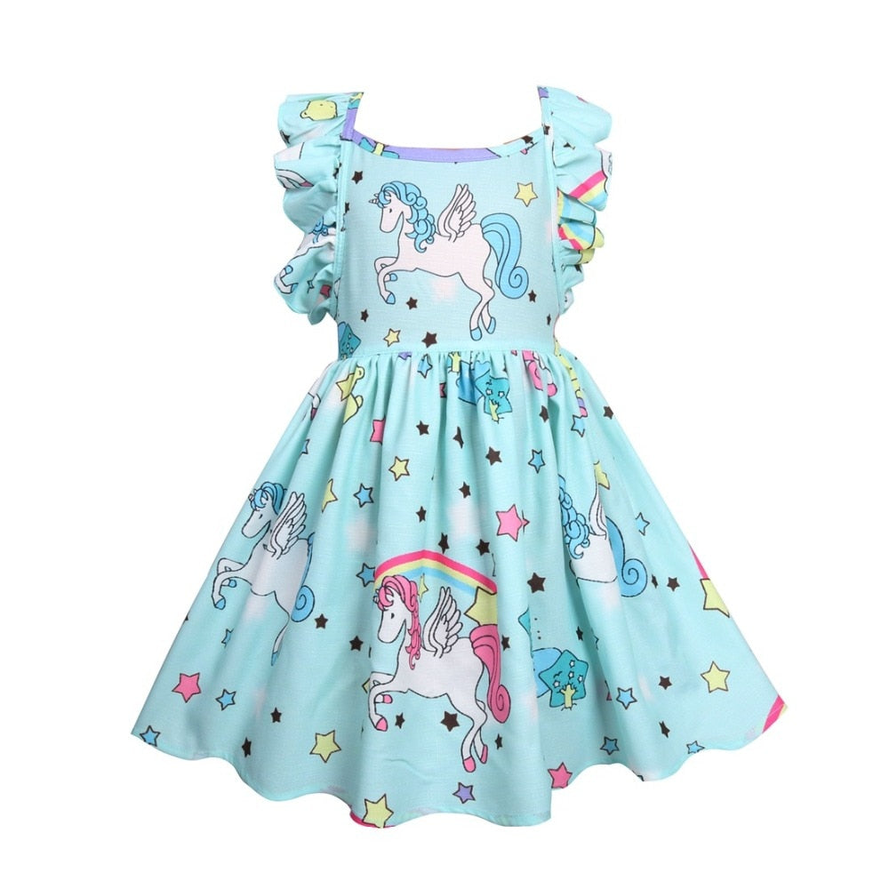 Little Pony Uncorn Rainbow Dress Girls Dresses For Party Wedding Backless Mermaid Dress For Kids Clothes Unicornio Party Dresses - TRIPLE AAA Fashion Collection