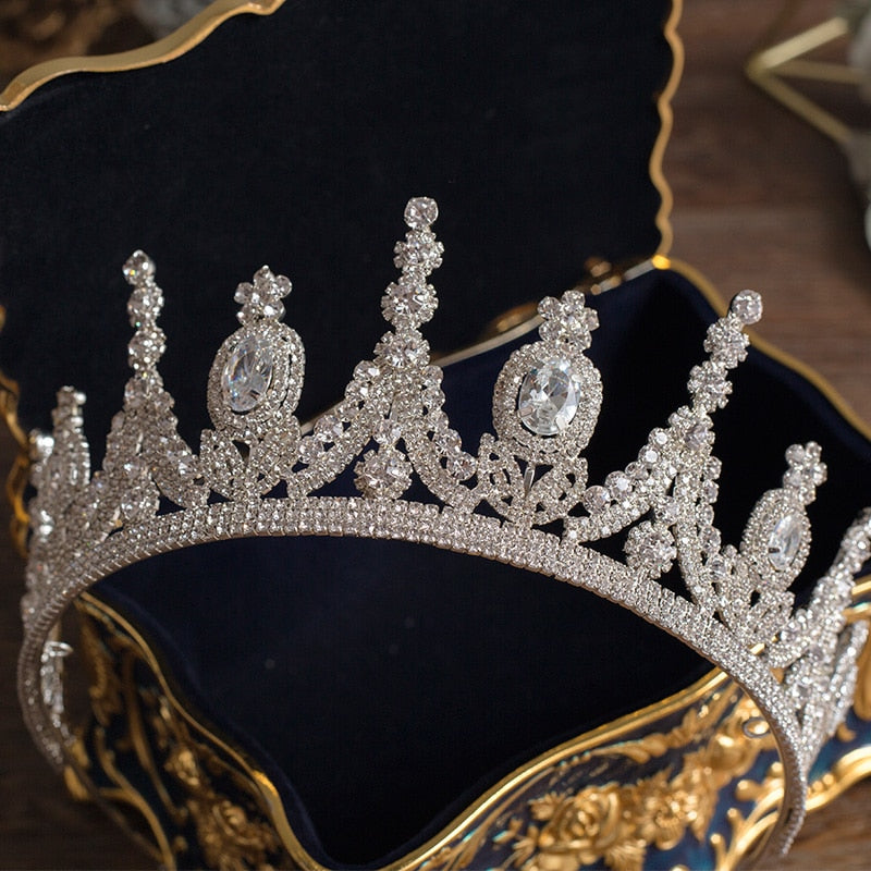Luxury Tiaras And Crowns AAA CZ Zirconia Princess Pageant Engagement Wedding Hair Accessories Bridal Jewelry - TRIPLE AAA Fashion Collection