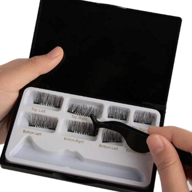 8pcs Magnetic eyelashes with 3 magnets handmade 3D magnetic lashes natural false eyelashes magnet lashes with gift box 40 - TRIPLE AAA Fashion Collection