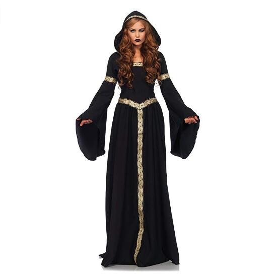 Black/Gold Pagen Witch Fancy Dress Costume - TRIPLE AAA Fashion Collection