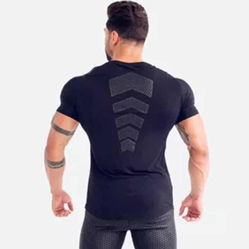 Compression Quick dry T-shirt Men Running Sport Skinny Short Tee Shirt - TRIPLE AAA Fashion Collection
