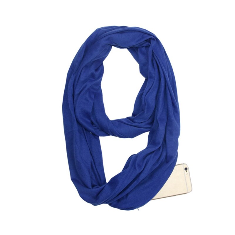 Unisex Loop Scarves for Women Girls Lightweight Convertible Infinity Scarf Wrap with Hidden Zipper Pocket Stretchy Travel Scarf