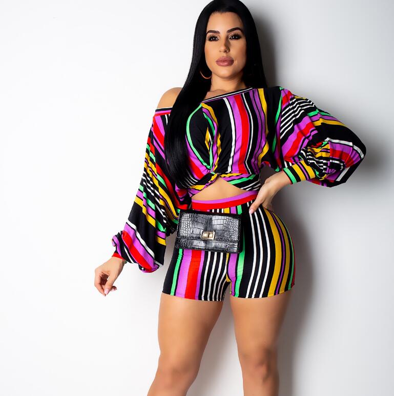 Plus Size 2 Two Piece Set Puff Sleeve Loose Crop Top and Biker Shorts Sexy Club Summer Outfits for Women Matching Sets - TRIPLE AAA Fashion Collection