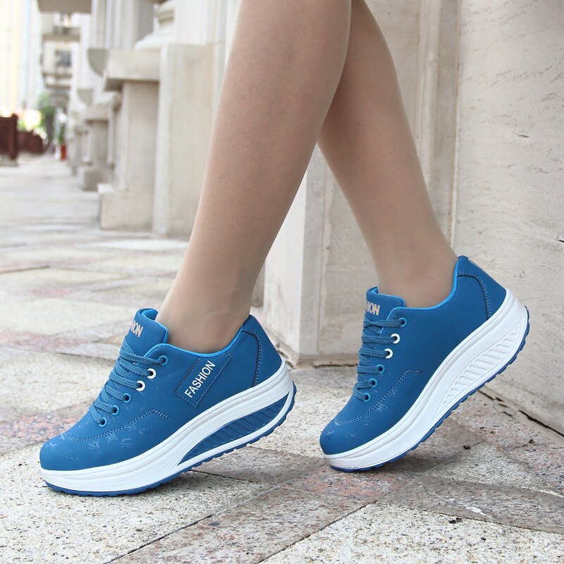 women running shoes sneakers female breathable thick bottom wedges outdoor - TRIPLE AAA Fashion Collection