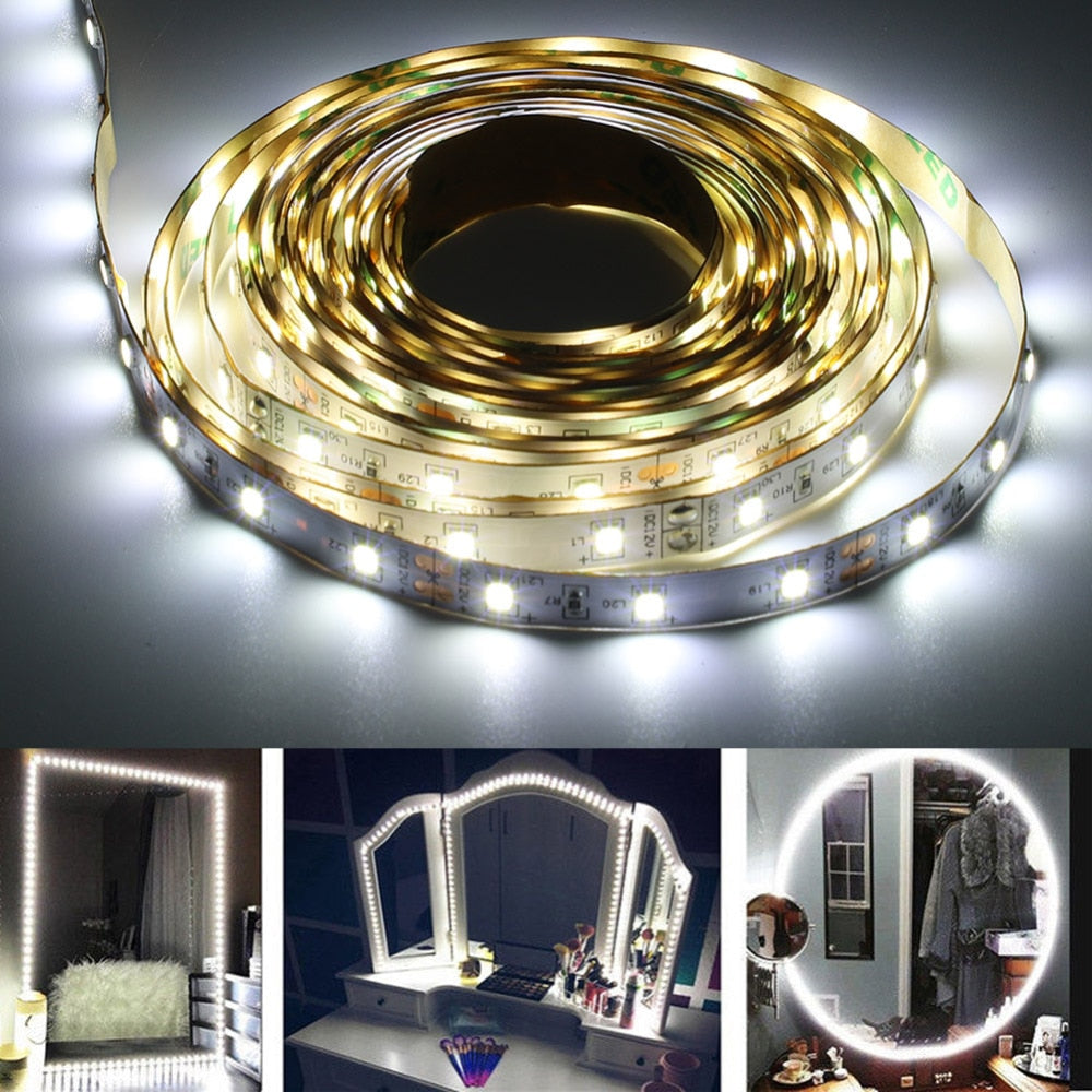 Cosmetic Mirror 3 Types 13ft SMD 240 LED Makeup Mirror Strip Bar Vanity Mirror Makeup Lamp Flexible Strip Light Kit - TRIPLE AAA Fashion Collection