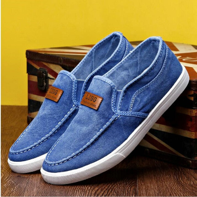 Summer Outdoor Solid Footwear Vulcanize Shoes Comfortable Men's Flats Canvas Shoes Men Denim Cloth Casual Shoes - TRIPLE AAA Fashion Collection