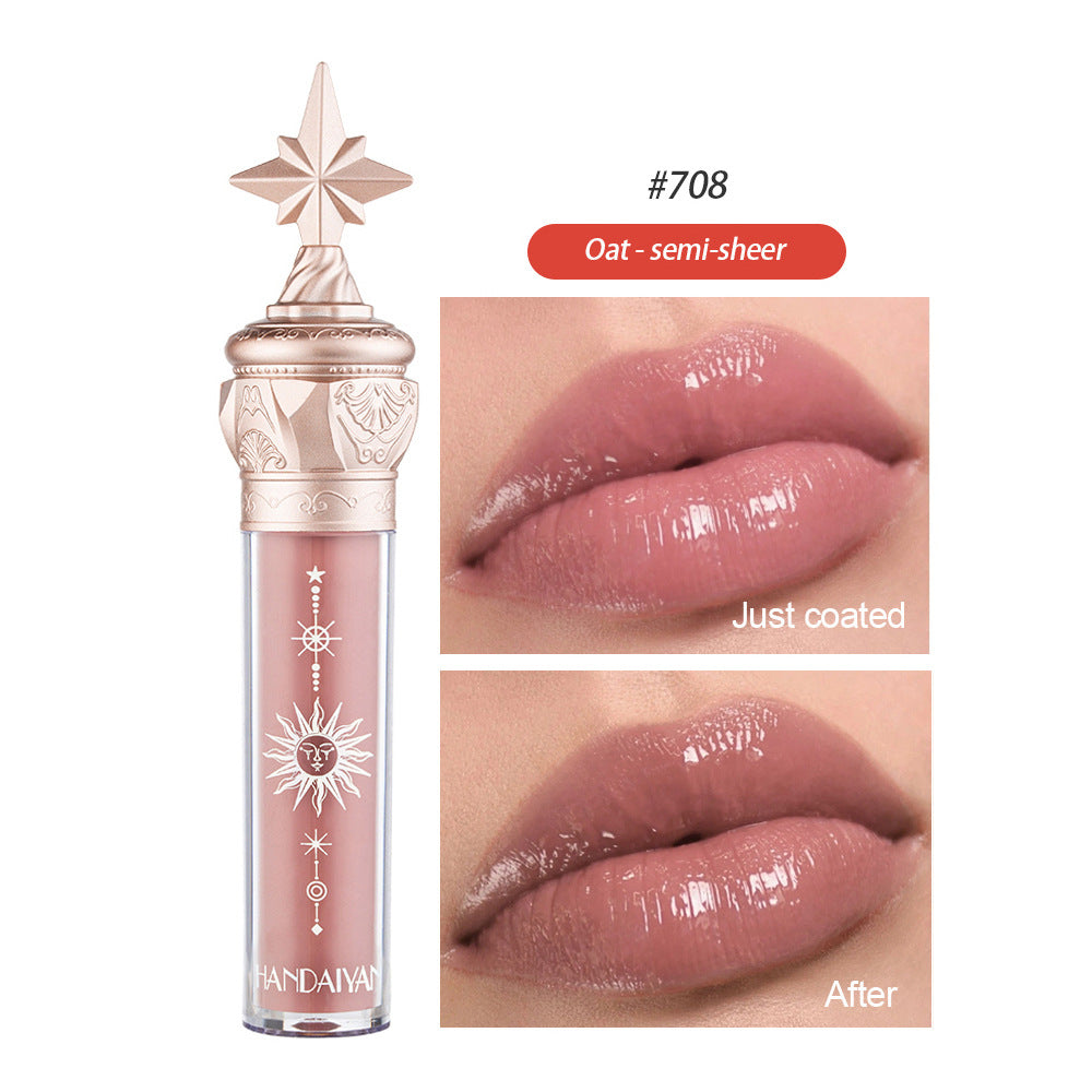 HANDAIYAN  Lip Gloss Lipstick Water Gloss Film Mirror Lip Glaze Glass Lip Gloss Moisturizing Lasting And Not Easy To Fade