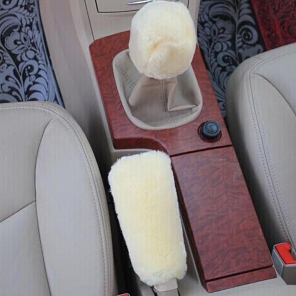 Universal Steering-wheel Plush Car Steering Wheel Covers Winter Faux fur Hand Brake & Gear Cover Set Car Interior Accessories - TRIPLE AAA Fashion Collection