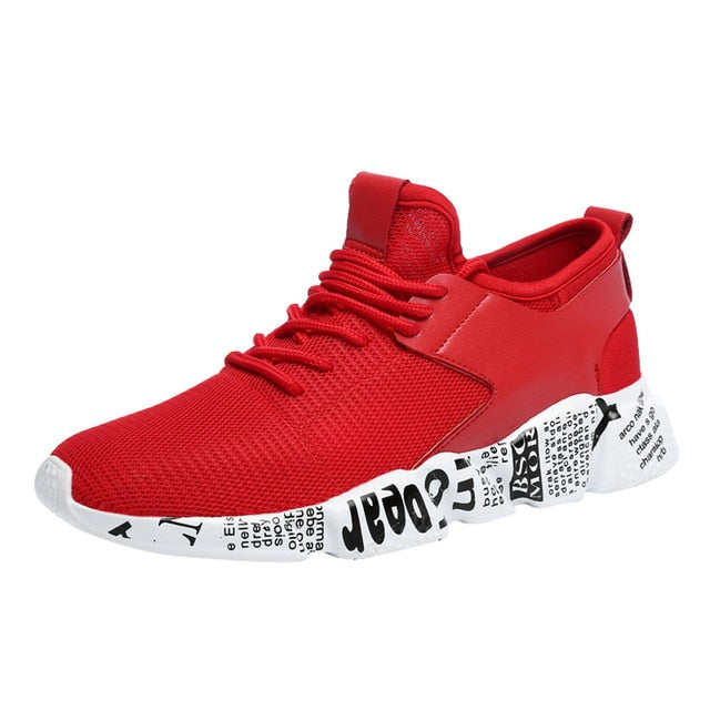 Mesh Breathable Casual Shoes Male Laces Sneakers Unisex Couple Running Shoes Solid Color Ccushioning - TRIPLE AAA Fashion Collection