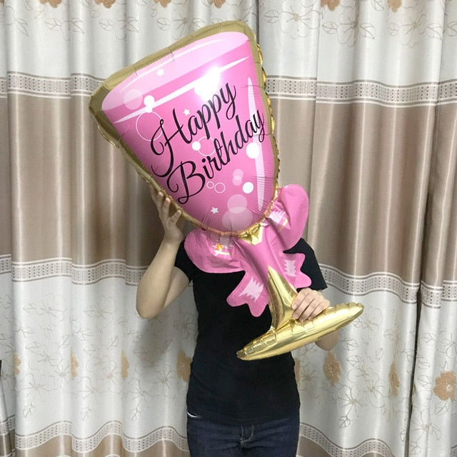 Big Helium Balloon Champagne Goblet Balloon Wedding Birthday Party Decorations Adult Kids Ballons Globos Event Party Supplies