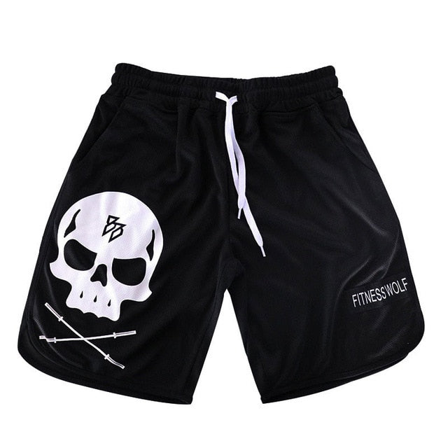 Shorts Men Quick Dry Skull Print Gym Jogging Shorts For Men - TRIPLE AAA Fashion Collection