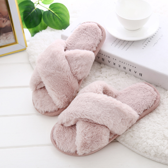Winter Women Slippers Plush Warm Home Slipper Indoor Shoes Ladies furry Slides Casual Shoes pantoffels dames flip flops - TRIPLE AAA Fashion Collection