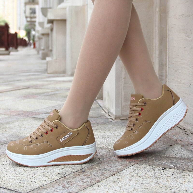 women running shoes sneakers female breathable thick bottom wedges outdoor - TRIPLE AAA Fashion Collection