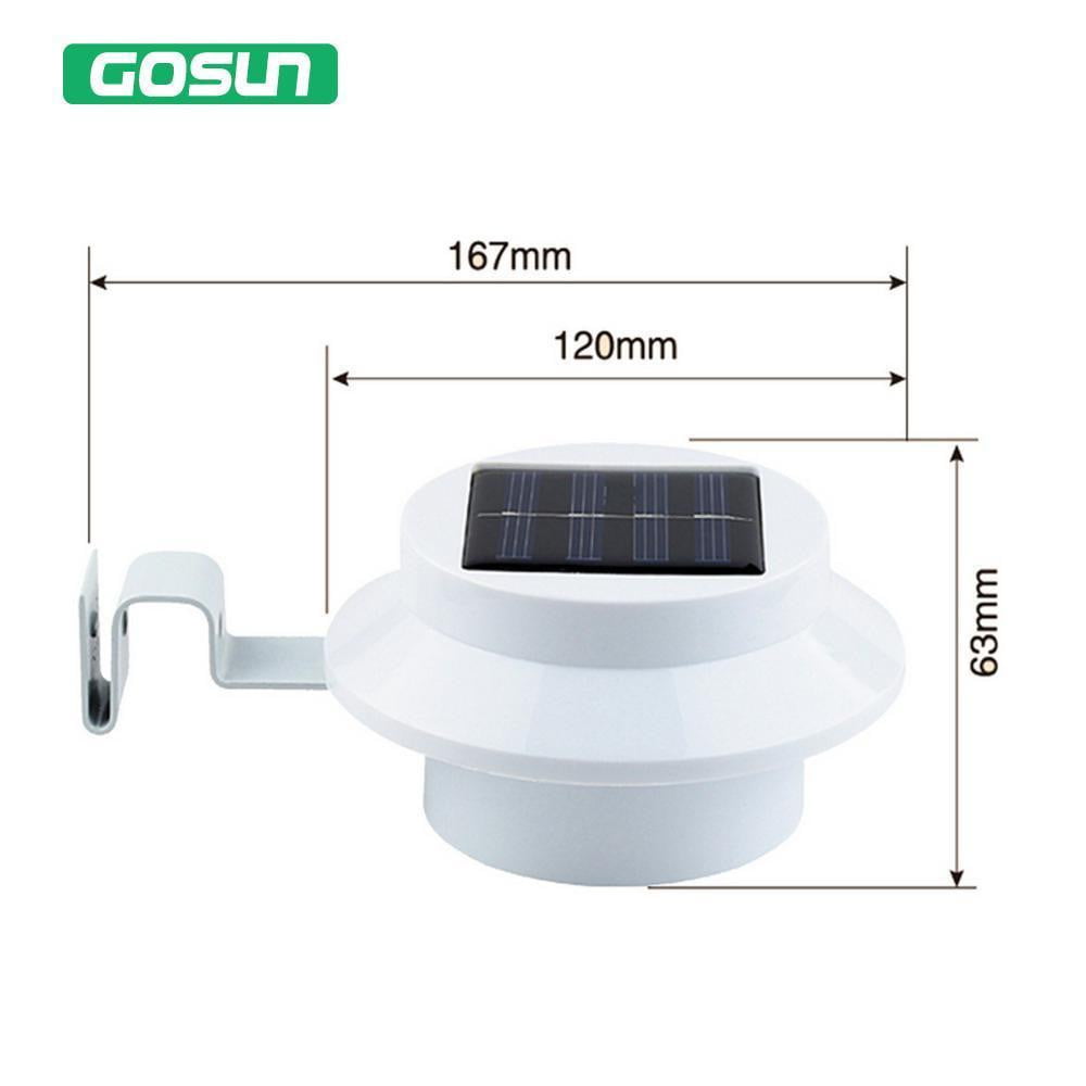 3 leds light sensor control Solar Powered Fence Gutter Solar Lights, Outdoor Security Solar Lamps - TRIPLE AAA Fashion Collection
