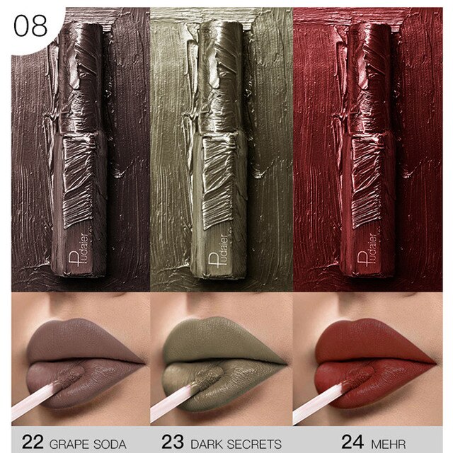 3 Colors/Box Matte Moisturizer Lip Gloss Kit Lips Makeup