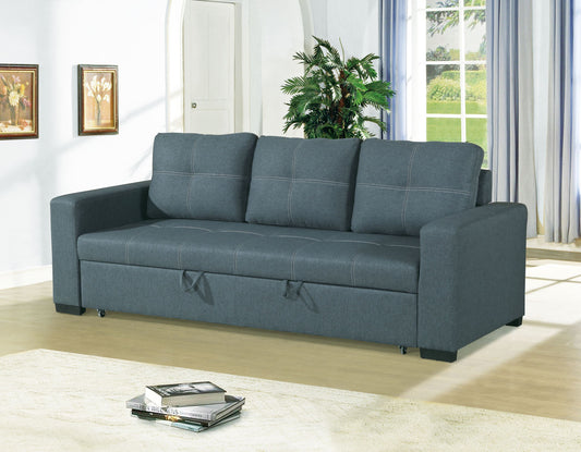 CONVERTIBLE SOFA in Black Faux Leather