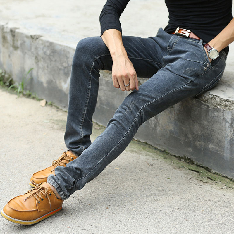 Vintage Men Slim Fit Jeans High Quality Trousers Designer Business - TRIPLE AAA Fashion Collection