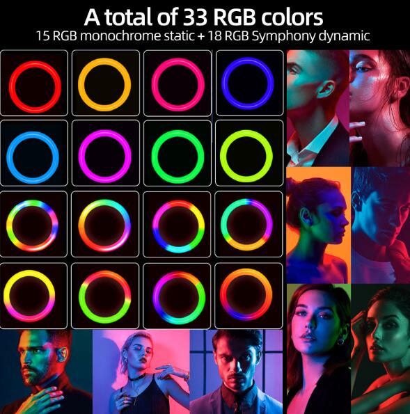 10-Inch Fill Light RGB Live Light Desktop Stand Selfie Ring Light Led Seven-Color Beauty Fill Light