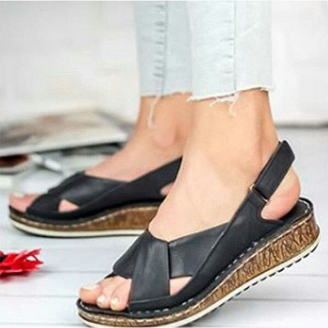 MCCKLE Women Sandals Summer Female Shoes Women's Peep Toe Wedge Woman Comfortable Plus Size Female Platform Ladies 2020 New - TRIPLE AAA Fashion Collection