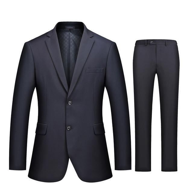 Business Casual Luxury Suit Men Slim Fit Suits with Pants 2 Piece Wedding Blazer Mens Formal Party Jacket - TRIPLE AAA Fashion Collection