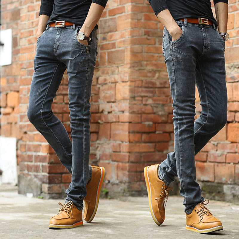 Vintage Men Slim Fit Jeans High Quality Trousers Designer Business - TRIPLE AAA Fashion Collection
