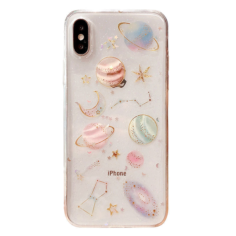 Luxury Glitter Cute Space Planet Phone Case For iPhone X XR XS MAX 7 8 Plus Clear Soft Silicone Back Cover For iPhone 6 6S 7Plus - TRIPLE AAA Fashion Collection