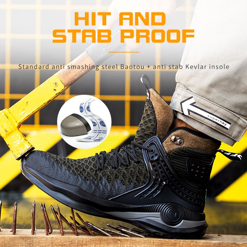 Winter Shoes Work Safety Boots Men Indestructible Safety Shoes Men Work Sneakers Male Steel Toe Shoes