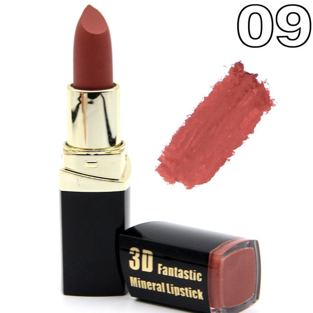Matte Lipstick Lot Cosmetic Waterproof Long Lasting Pigment Velvet Miss Rose Brand Sexy Red Lip Matte Nude Lipstick - TRIPLE AAA Fashion Collection
