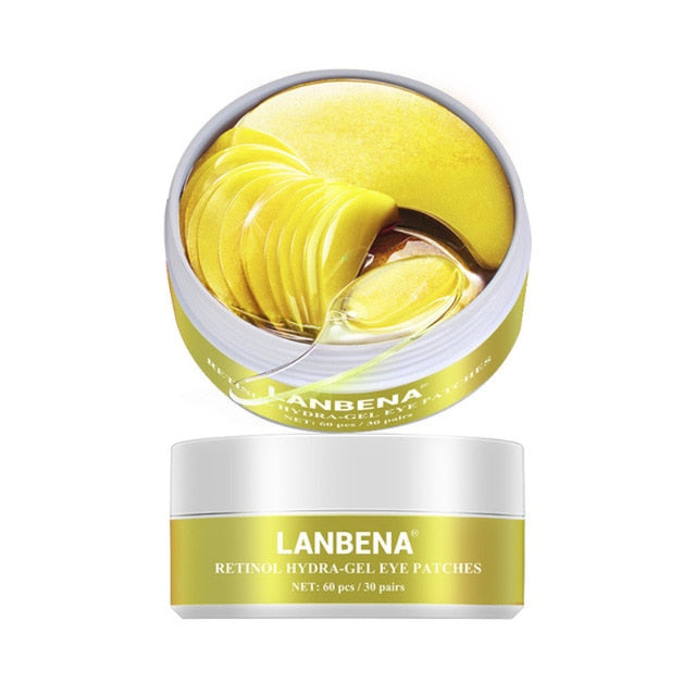 LANBENA 30pairs Retinol VC Hyaluronic Acid Moisturizing Eye Mask Gel Eye Patches Reduce Dark Circles Puffiness Anti Aging - TRIPLE AAA Fashion Collection