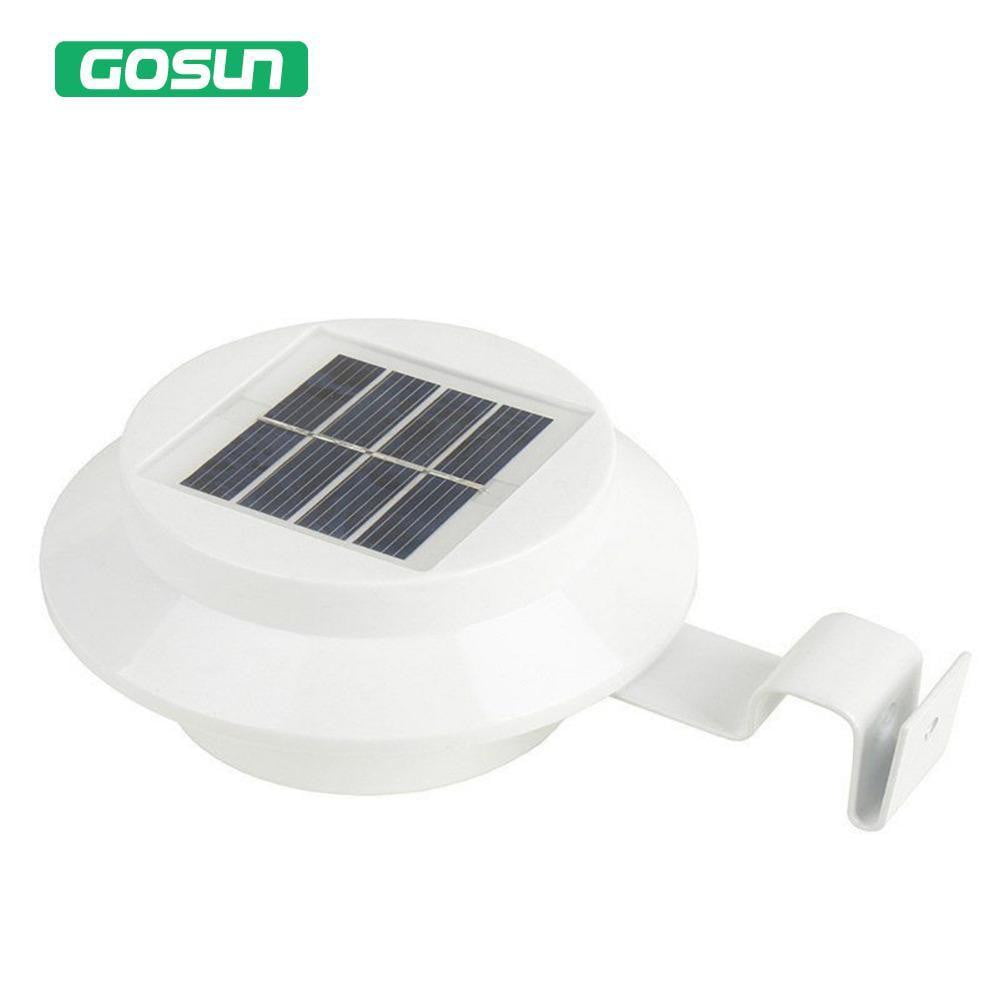 3 leds light sensor control Solar Powered Fence Gutter Solar Lights, Outdoor Security Solar Lamps - TRIPLE AAA Fashion Collection