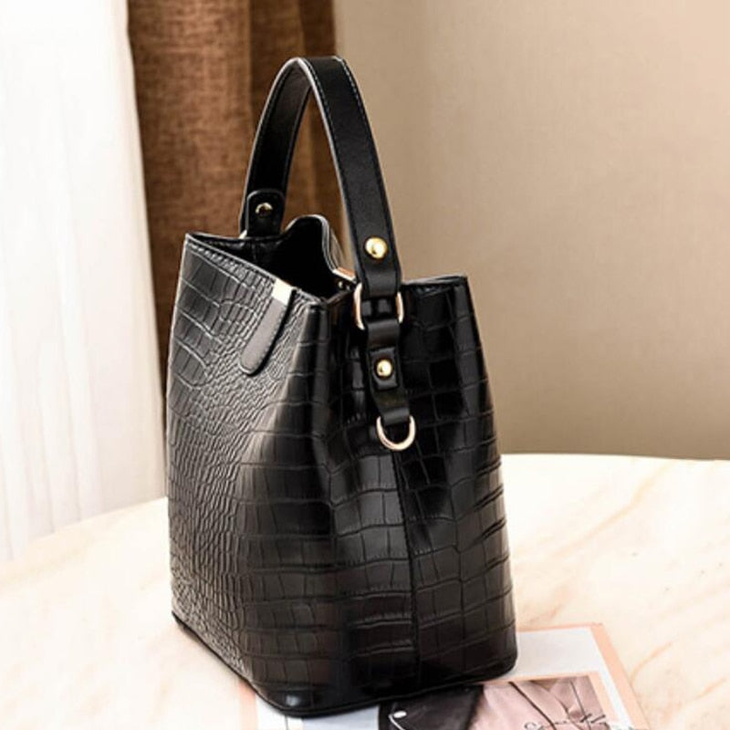 Women Pattern Handbag High Capacity Casual Crocodile Shoulder Messenger Bags Ladies PU Purse