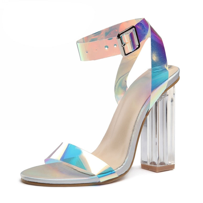 PVC Women Sandals Summer Open Toed High Heels Women Transparent Heel Sandals Woman Party Shoes Discount Pumps 11CM - TRIPLE AAA Fashion Collection