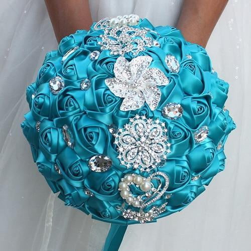 Artificial Wedding Bouquets Hand Made Flower Rhinestone Bridesmaid Crystal Bridal Wedding Bouquet - TRIPLE AAA Fashion Collection