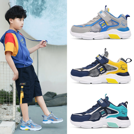 Double Net Boys' Shoes Summer Mesh Primary School Children's Sports Shoes Running Net Shoes