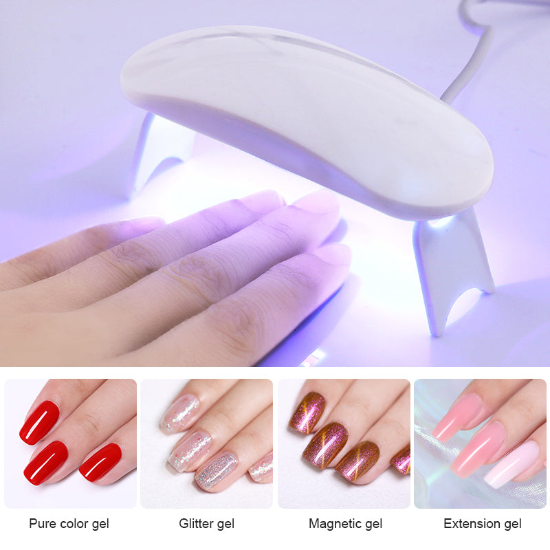 6W White Nail Dryer Machine UV LED Lamp Portable Micro USB Cable Home Use Nail UV Gel Varnish Dryer 3 LEDS Lamp Nail Art Tools - TRIPLE AAA Fashion Collection