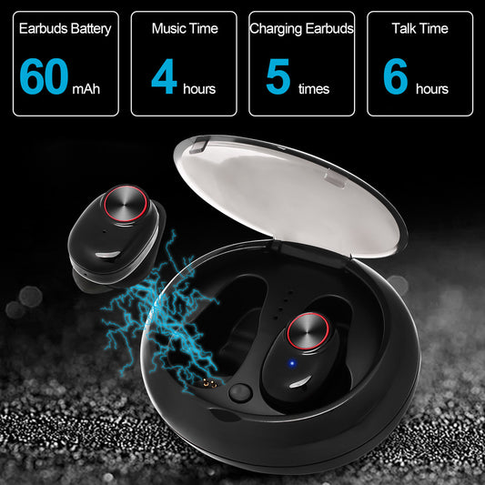 V5 TWS Bluetooth Headset True Wireless Earbus with QI-Enabled Wireless Charging Case IPX6 Waterproof Long Lasting 20 - TRIPLE AAA Fashion Collection