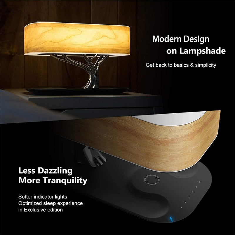 Modern led table lamp for bedroom dimmable bluetooth Speaker phone Charger wireless desk lamp bedside lamp table light tree lamp - TRIPLE AAA Fashion Collection