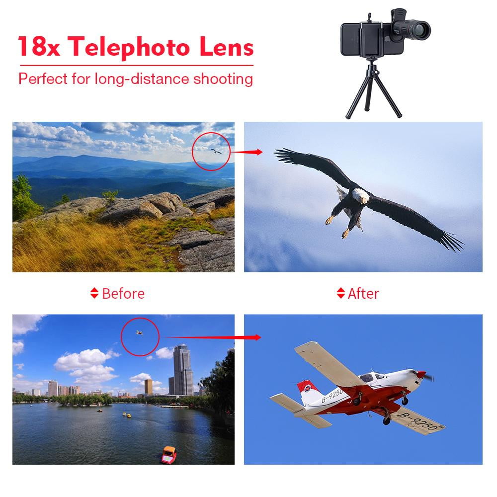 APEXEL 18X Telescope Zoom Mobile Phone Lens for iPhone Samsung Smartphones universal clip Telefon Camera Lens with tripod 18XTZJ - TRIPLE AAA Fashion Collection