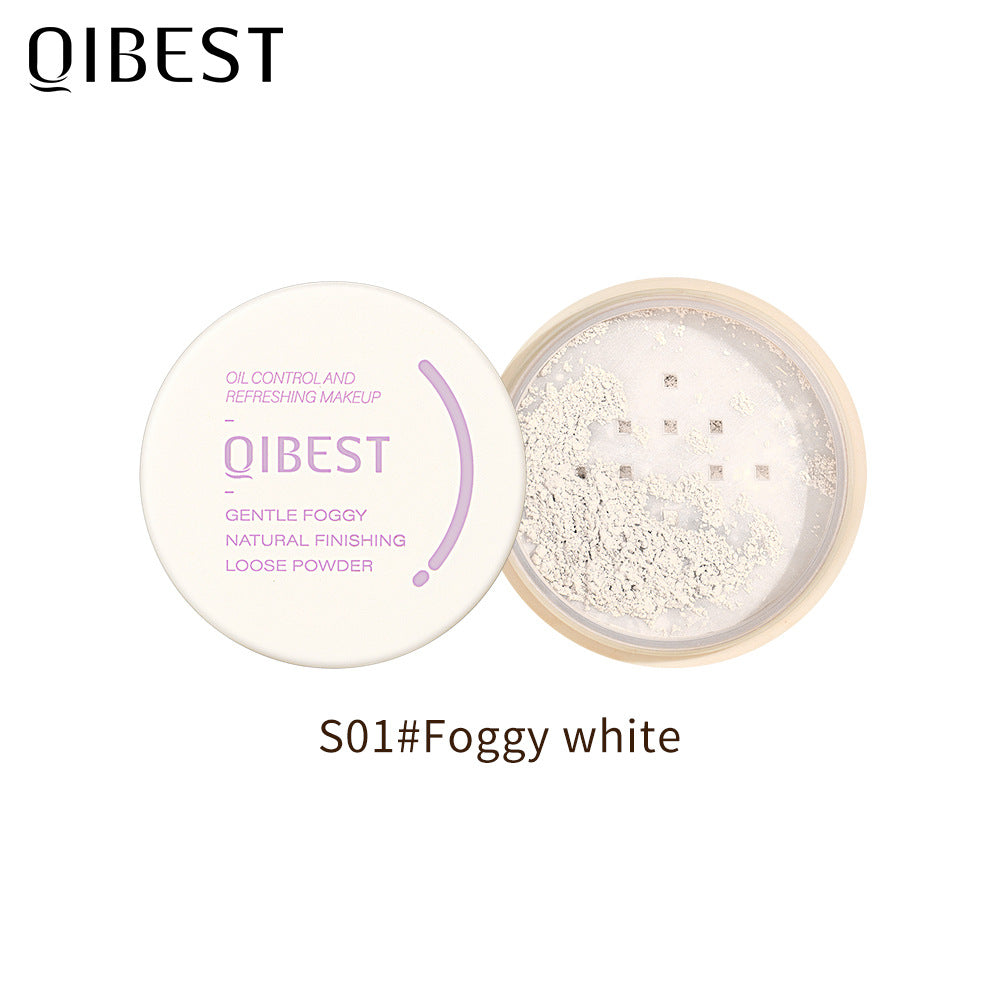 QIBEST Icy Loose Powder Mint Loose Powder Honey Powder Cake Is Not Easy To Take Off Makeup Concealer Makeup Powder