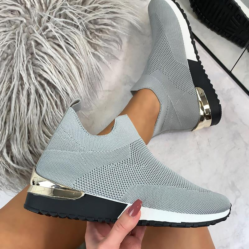 Summer Shoes For Women 2021 New Elegant Elastic Slip-on Flat Shoes For Women Mesh Upper Breathable Sneakers Zapatillas Mujer - TRIPLE AAA Fashion Collection