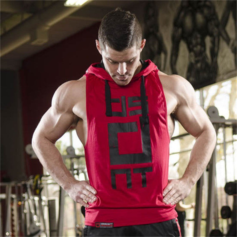 Cotton Tank Tops Hoodie Fitness Mens Bodybuilding Workout Tee fashion Muscle Male Activewear