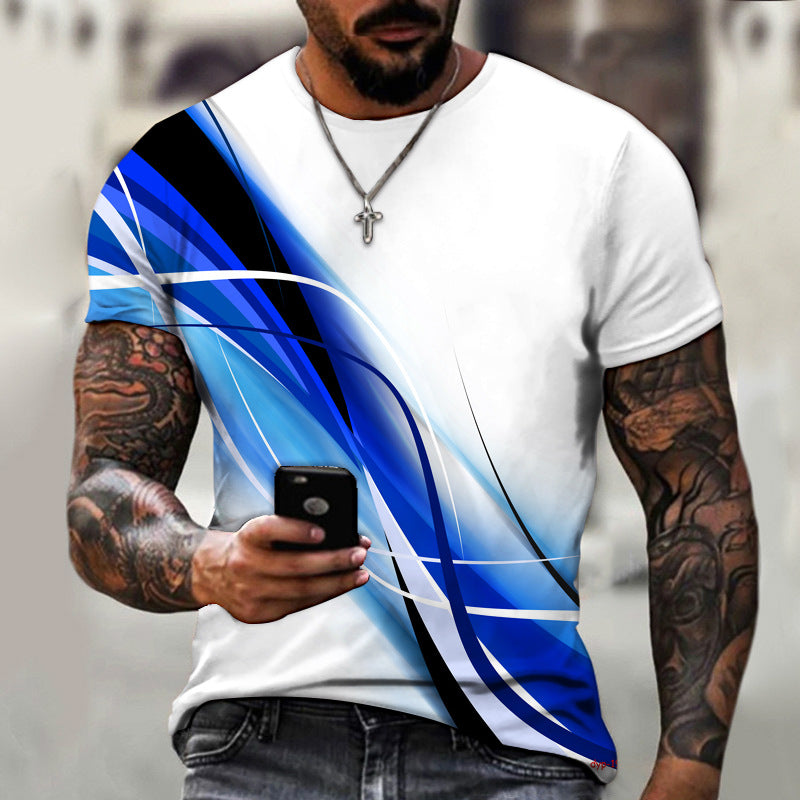 Cool Men's T-Shirt Summer Boys Short Sleeve Top Fashion Casual Personality