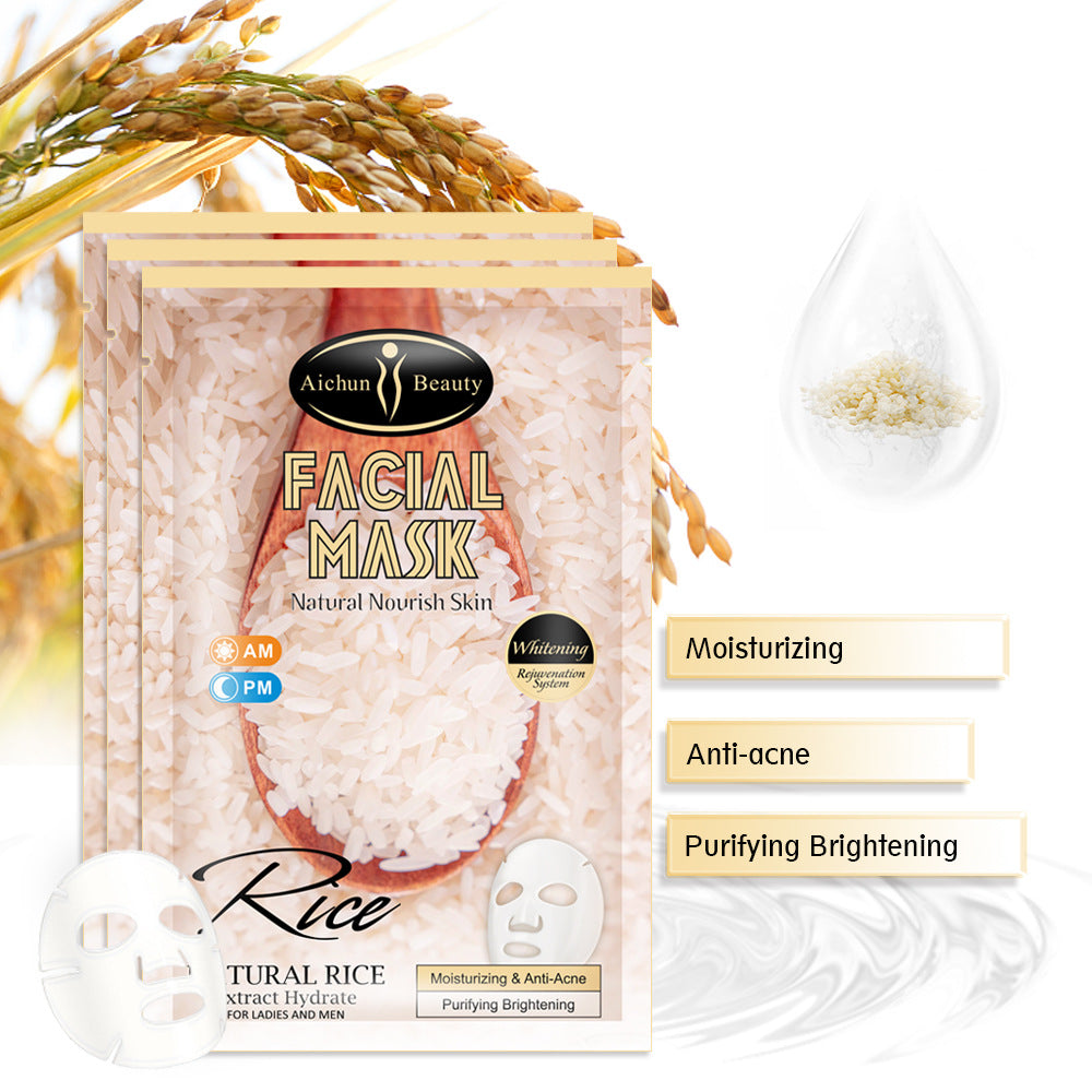 Rice Mask Facial Skin Fine Lines Moisturizing Desalination Brightening Skin Rice Mask Skin Care Products