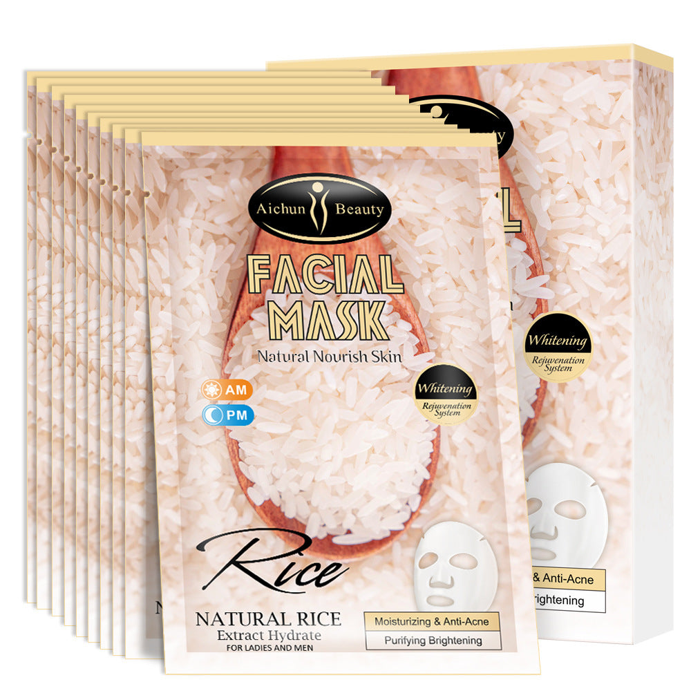 Rice Mask Facial Skin Fine Lines Moisturizing Desalination Brightening Skin Rice Mask Skin Care Products