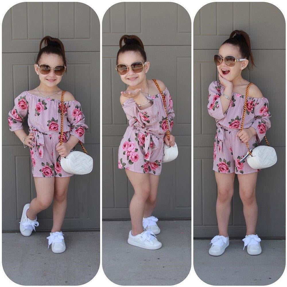 Girl Jumpsuits 6M-5Y US Kids Baby Girl Romper Floral Jumpsuit Sunsuit Summer Outfits Clothes - TRIPLE AAA Fashion Collection