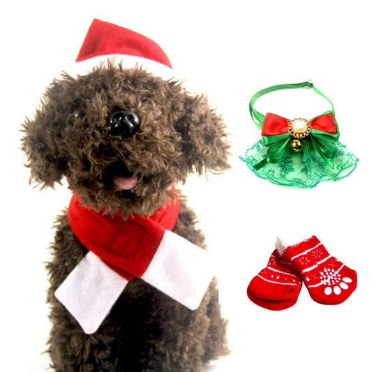 Autumn Winter Pet Dog Christmas Set Dog Cat Cap Funny Fabric Pet Costume Puppy Dog Caps Christmas Party Pets Accessories - TRIPLE AAA Fashion Collection